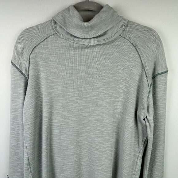 We the Free People Split Back Turtleneck Funnel Neck Split Back Tunic Top Blue M - Picture 3 of 15